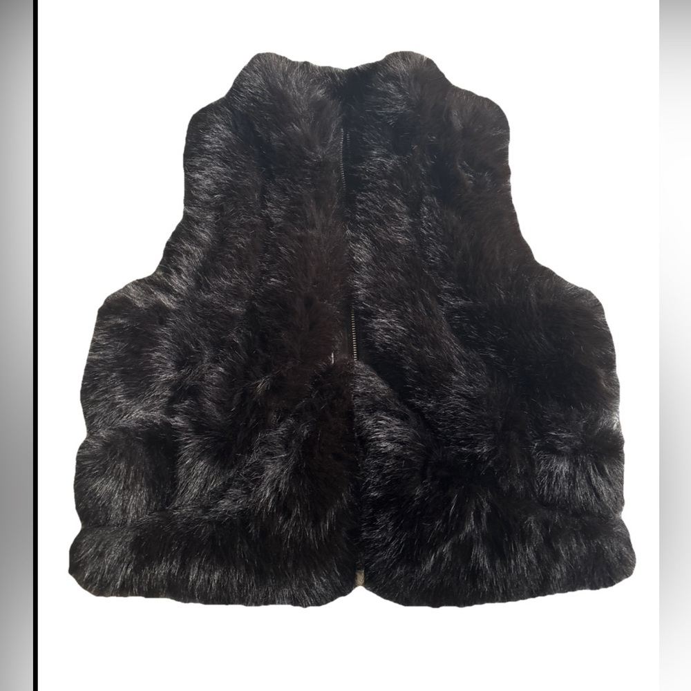 NWT Adrienne Landau Brown Chocolate Faux Fur Zip-Up Vest fully lined Size S - Picture 8 of 11